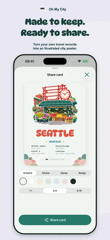 Oh My City: Travel Map, Badges screenshot 3 of 10