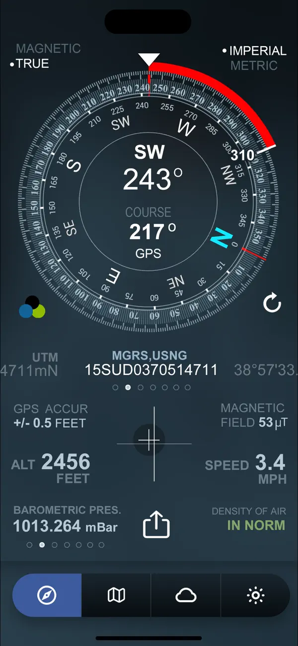 Screenshot #2 pour Compass GPS (Map, Weather)