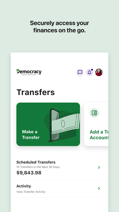 Democracy FCU Mobile iPhone screenshot 2 - Finance app