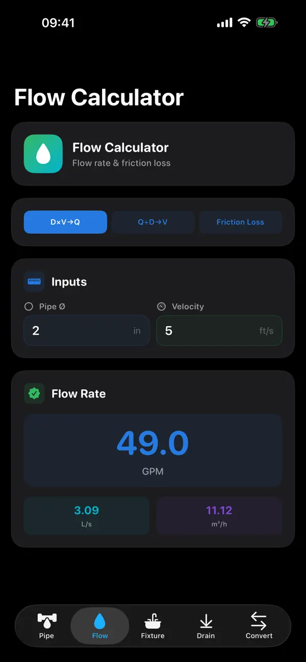 Screenshot #2 pour PlumbCalc Pro max