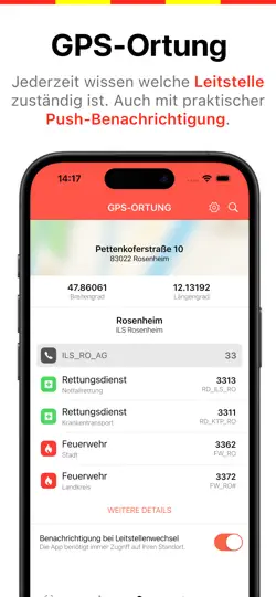 Screenshot von Rettungsdienst App auf dem iPhone 5