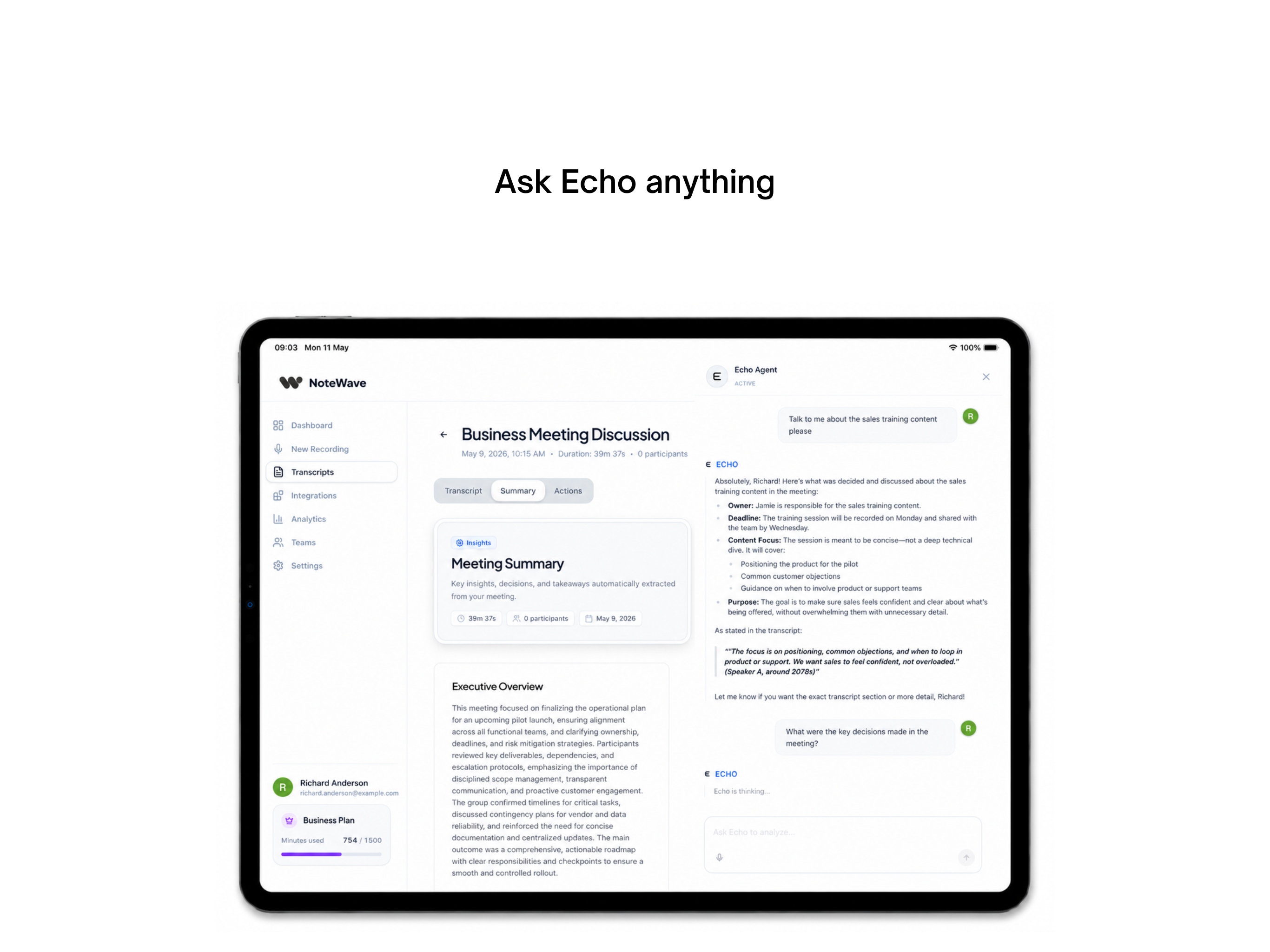 NoteWave: AI Meeting Assistant