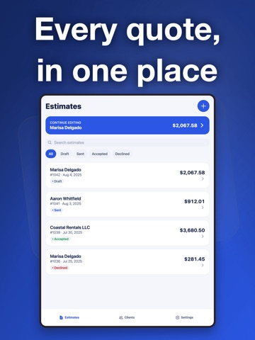 Estimate Maker: Quotes iPad screenshot