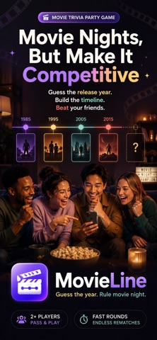 MovieLine: Movie Timeline Game iPhone screenshot
