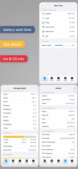 Screenshot von System Status Pro: Hw Monitor auf dem iPhone 6