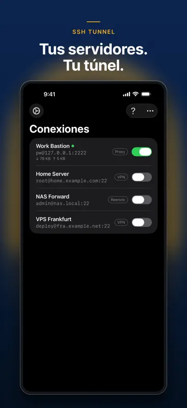 SSH Tunnel: VPN y proxy SOCKS5 screenshot 1 of 8