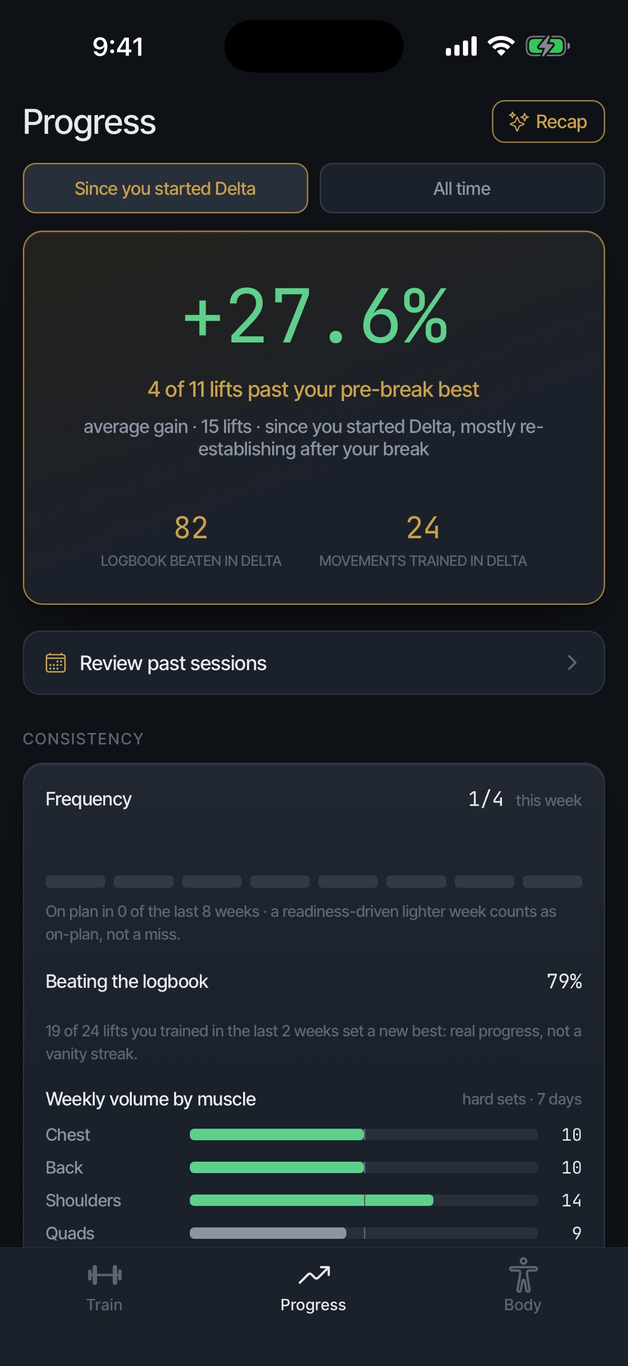 Screenshot 3 of Delta: Strength Training Log