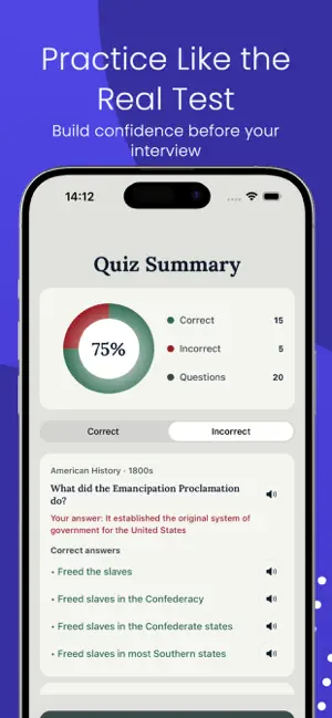 US Citizenship Test Quiz 2026 screenshot 3