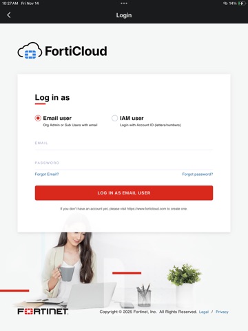 FortiCamera Mobile iPad screenshot