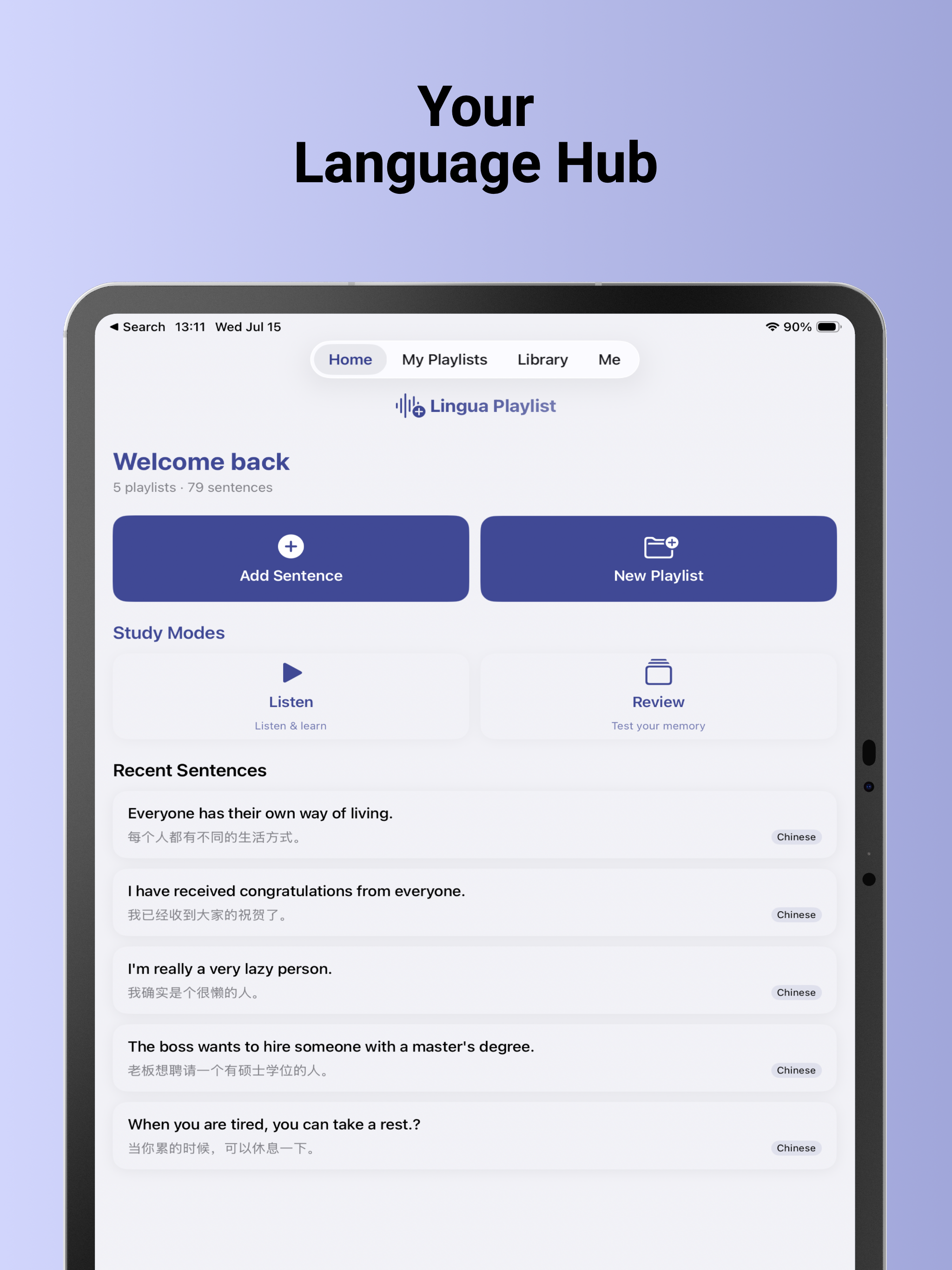 Lingua Playlist screenshot 6