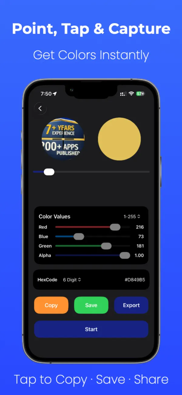 Screenshot #2 pour ColorPixel: Color Picker & RGB