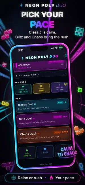 Neon Poly Duo: Block Battles screenshot 4