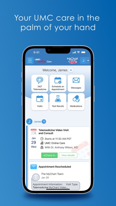 UMC Online Care Screenshot