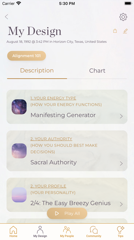 #2. Align: The Human Design App (iOS) Podle: 38 (Guernsey) Ltd