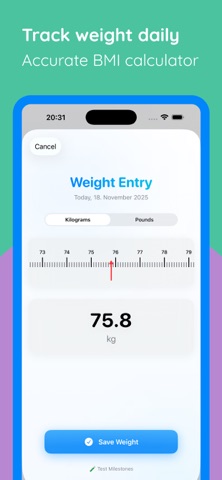 BMI calculator: Weightnote Screenshot 3 of 6