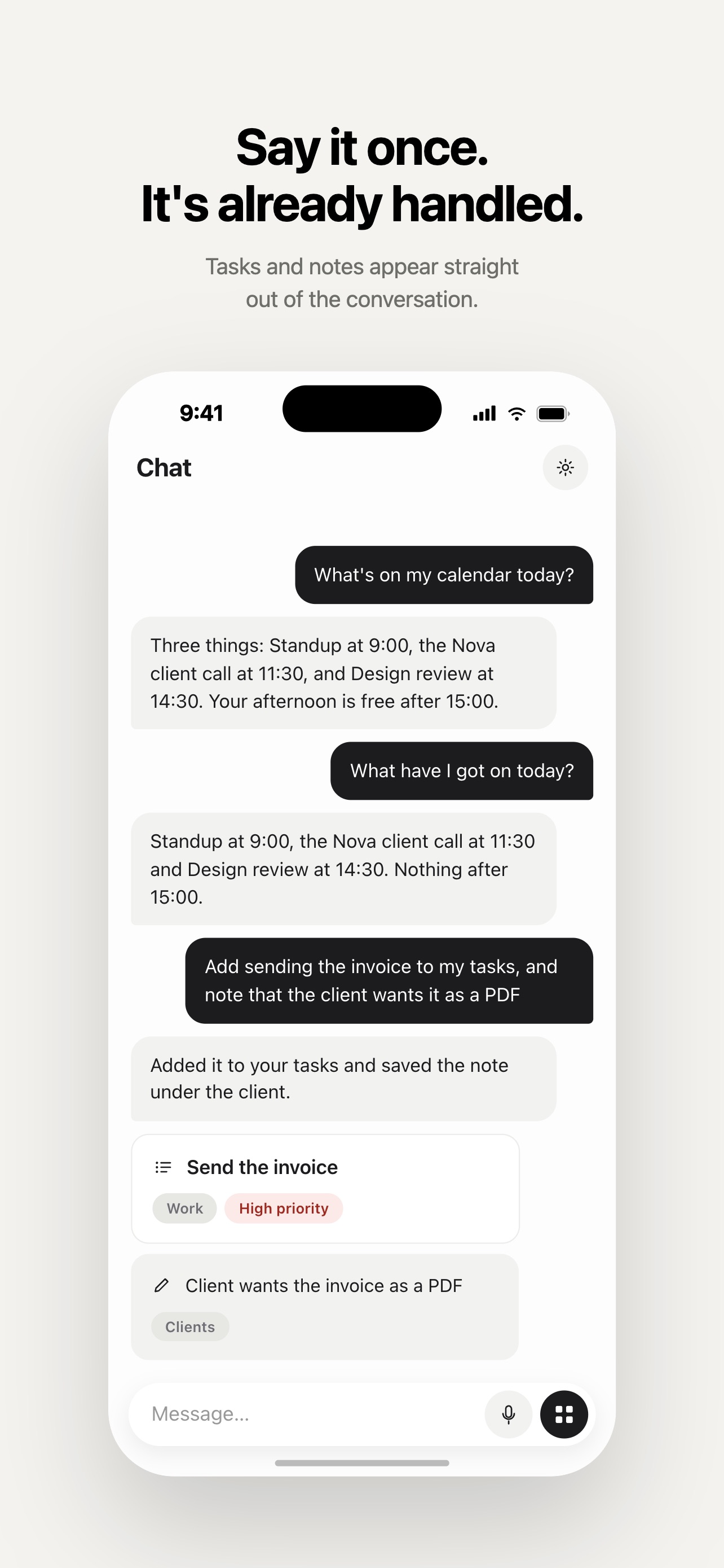 Screenshot 1 of Grimo AI - Chat, Get Organized