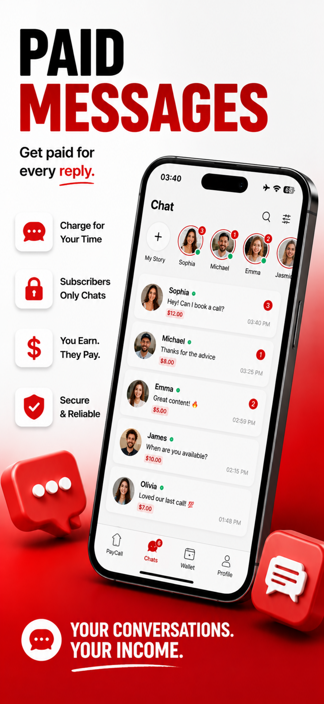PayCall Paid Calls & Messages screenshot 3