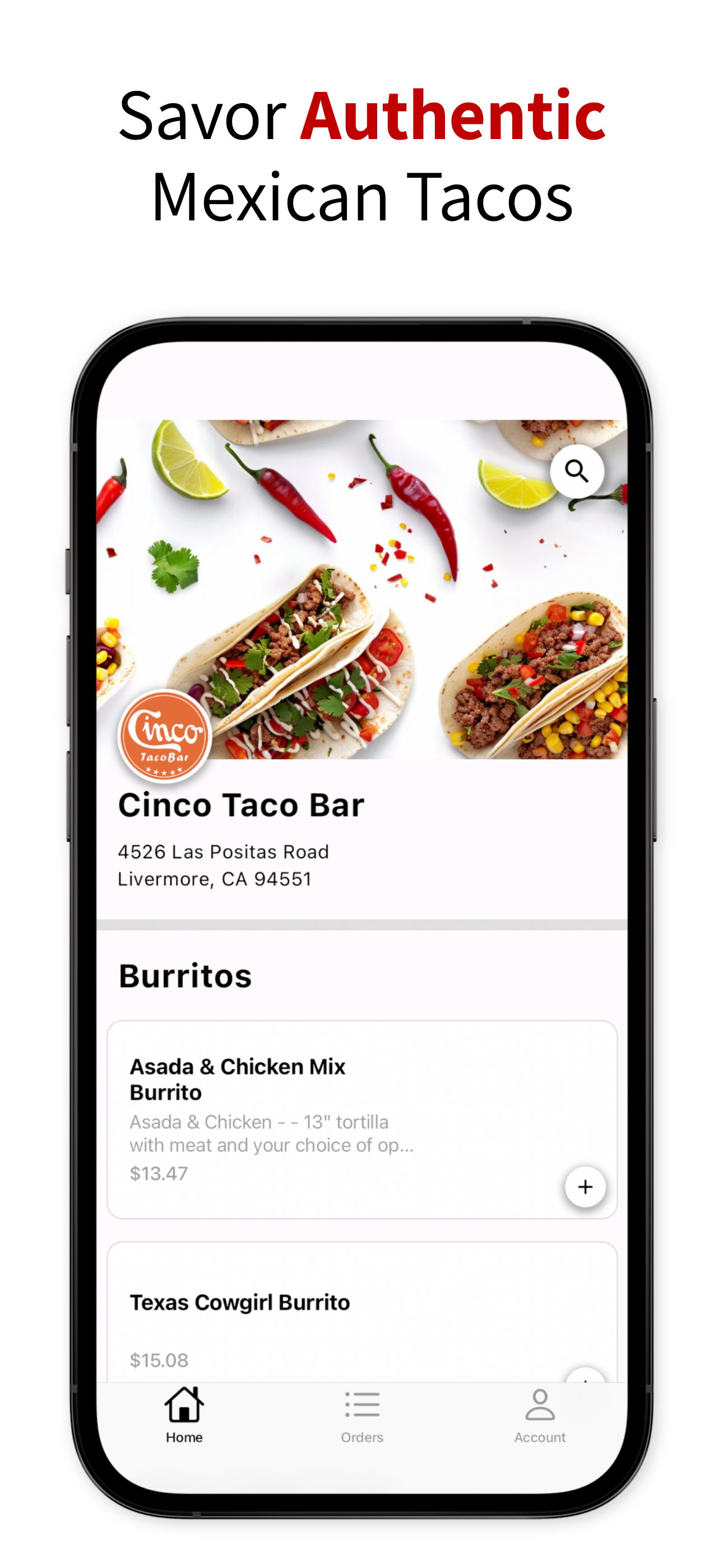 Cinco Taco Bar Ordering