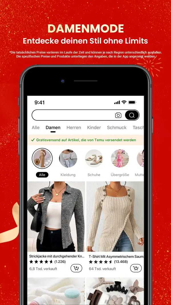 Temu: Shoppe wie Milliardäre iPhone App Screenshot 2 – Shopping