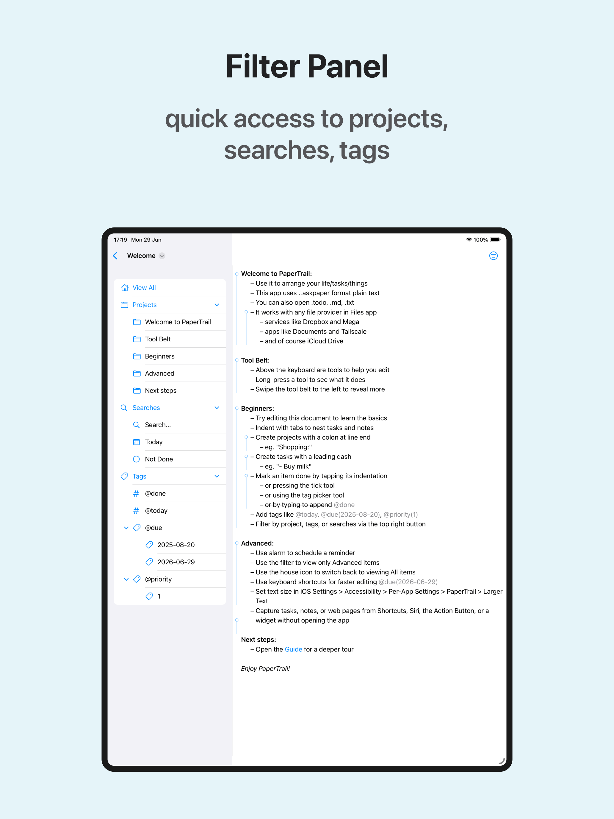 PaperTrail: TaskPaper Client