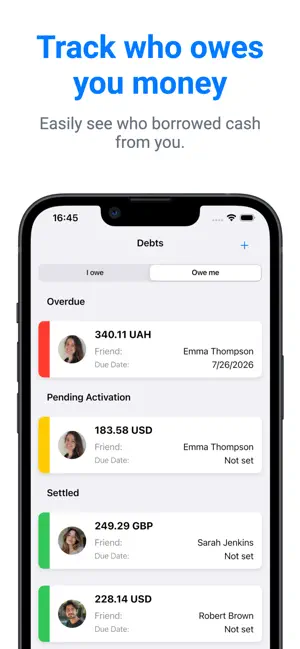 OweTracker screenshot 1