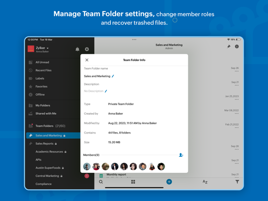 Screenshot #3 for Zoho WorkDrive