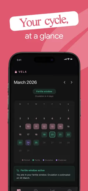 Vela – Period & Cycle Tracker screenshot 1