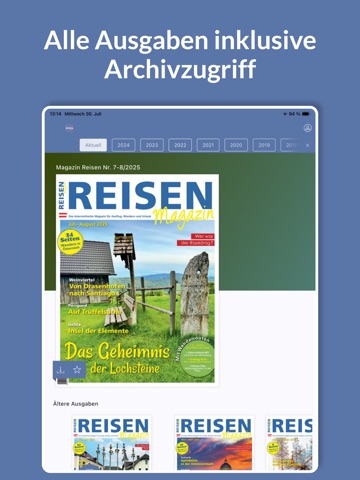 REISEN Magazin iPad screenshot