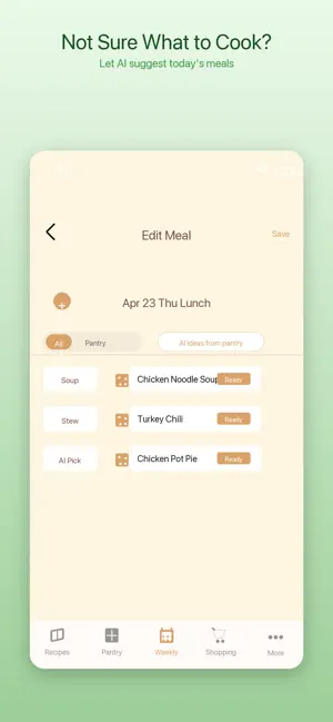 Weekly Menu Meal Planner screenshot 2