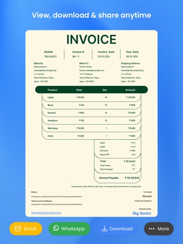 Invoice & Quotation Maker iPad screenshot