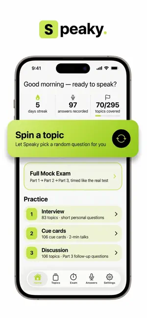 Speaky IELTS screenshot 1