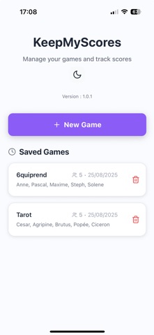 KeepMyScores screenshot