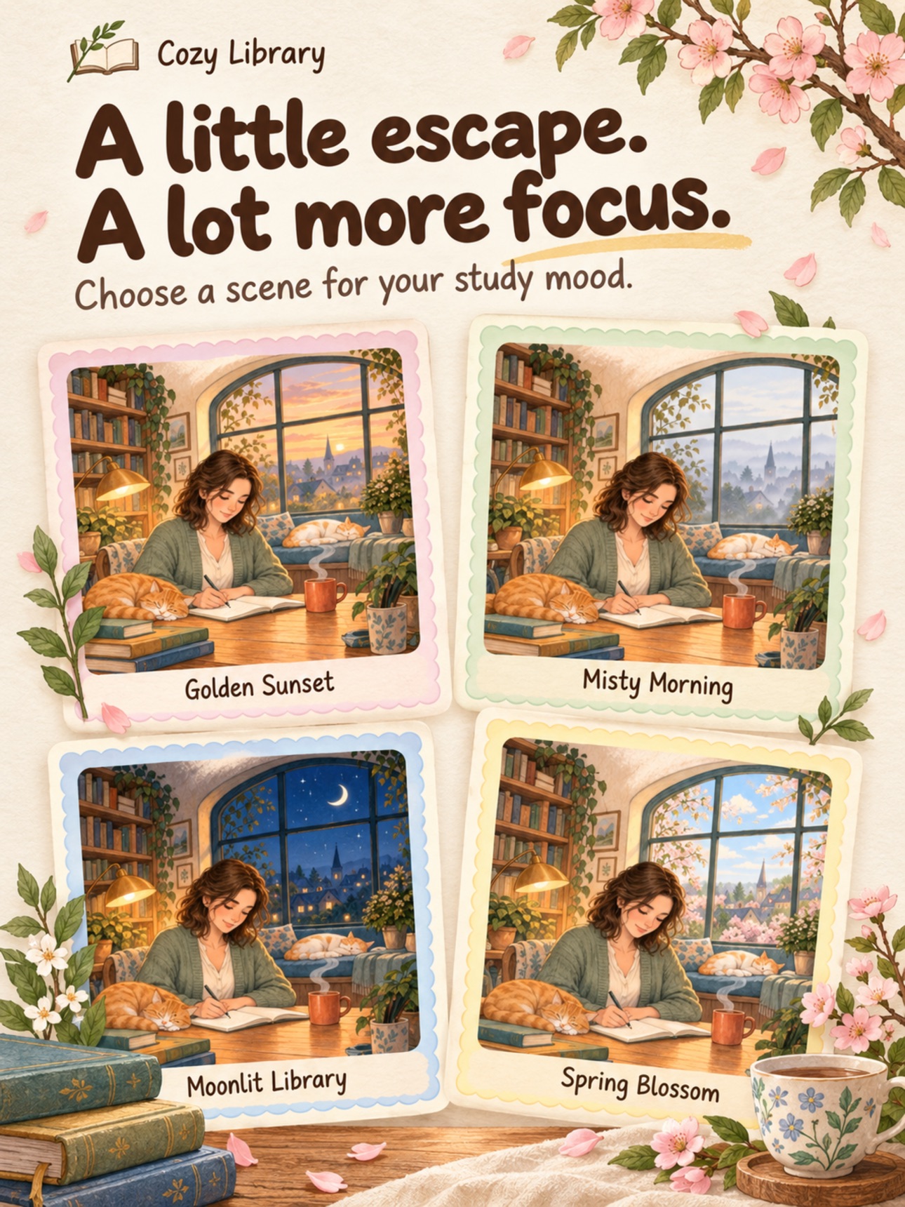 Screenshot 6 of Cozy Library: Study & Focus