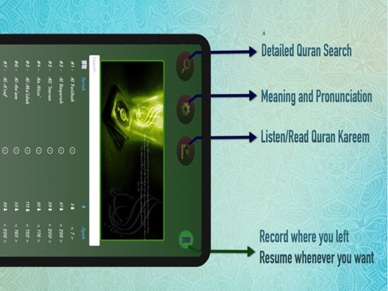 Offline Quran Audio Reader Pro iPad app afbeelding 1