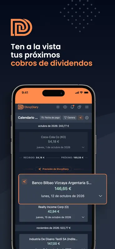 DivvyDiary: Dividendos y Bolsa screenshot 1 of 10
