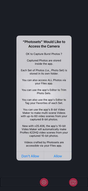 ‎Photosets Burst Photo Camera Screenshot