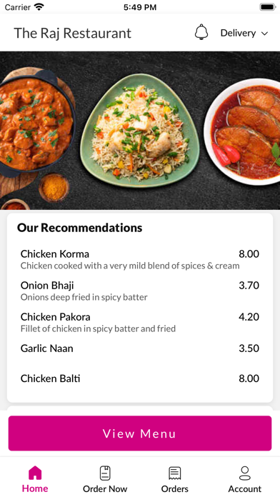 The Raj Restaurant Screenshot