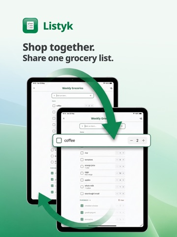 Listyk: Grocery List iPad screenshot
