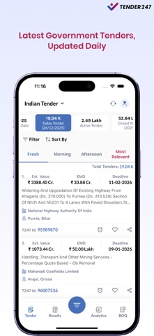 Tender247 App Screenshot 3 of 9