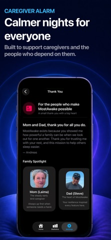 MostAwake: Caregiver Alarm iPhone screenshot