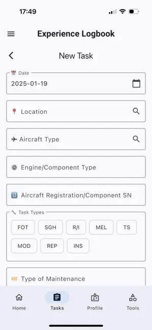 Maintenance Experience Logbook screenshot 3