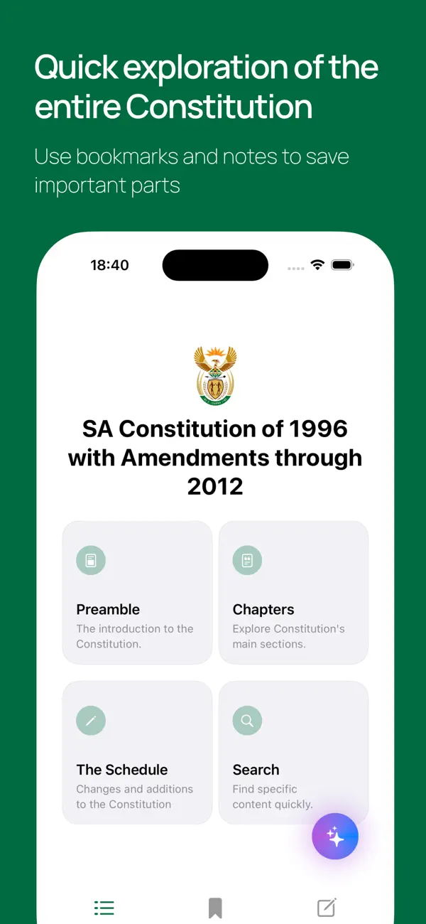 Screenshot #2 pour South Africa's Constitution