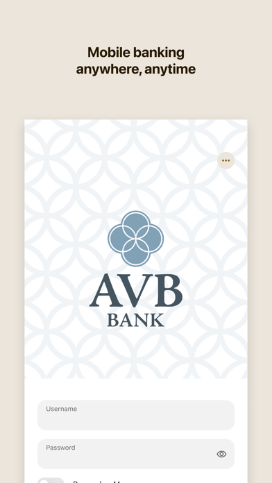 AVB Bank iPhone screenshot 1 - Finance app