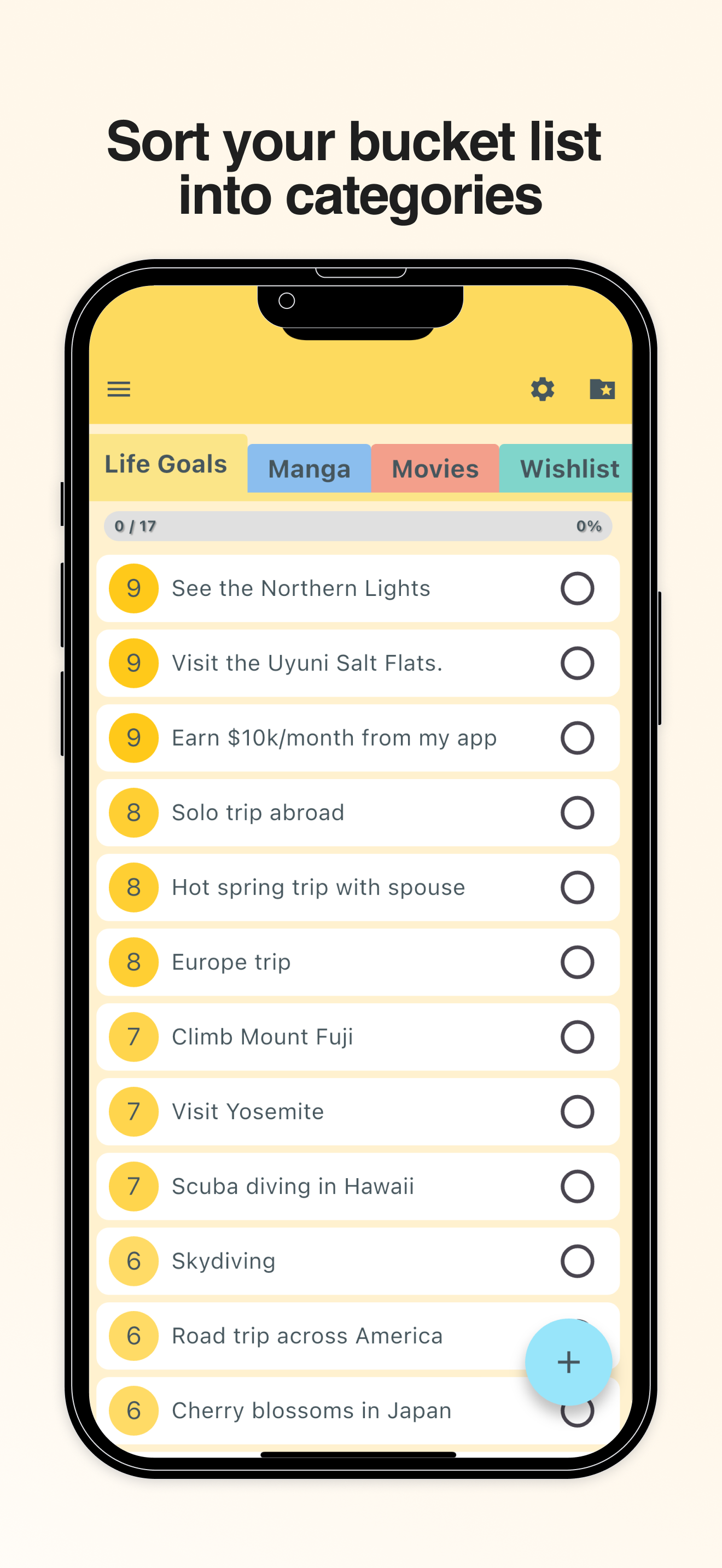 BucketList Folders