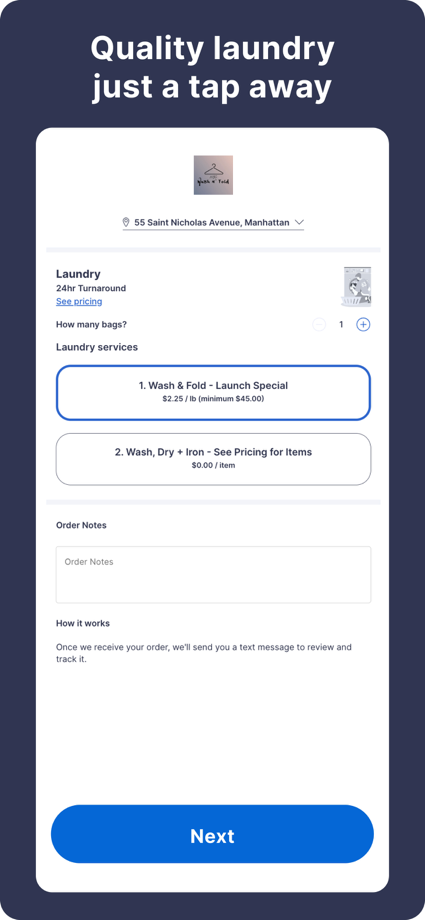 NYC Wash N Fold 的 App Store 截图 1