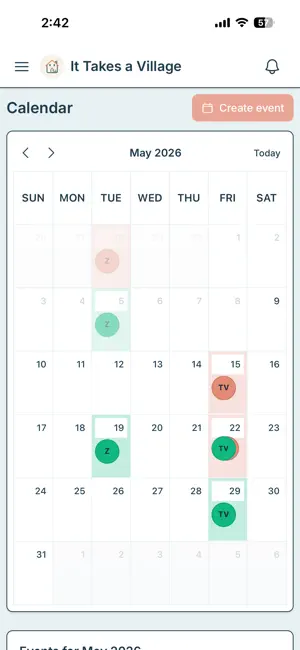 It Takes A Village Calendar screenshot 2