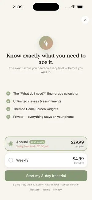 Aceit: Grade & GPA Tracker screenshot 1