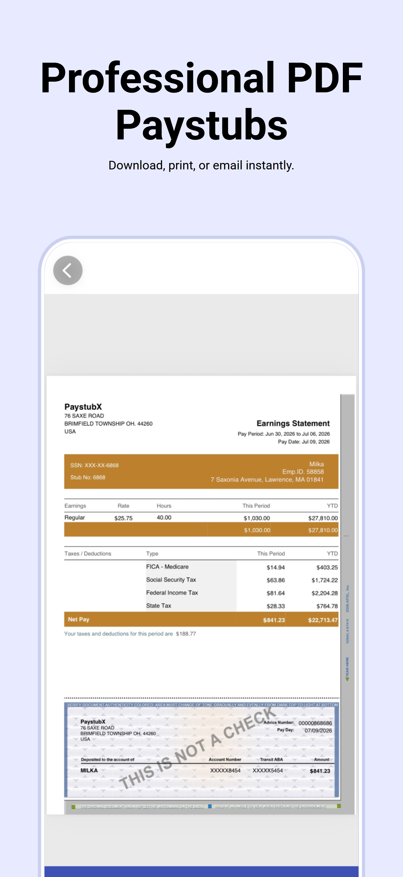 PaystubX: Paystub Maker screenshot 5