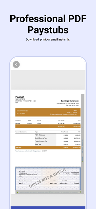 PaystubX: Paystub Maker Screenshot 5 of 6