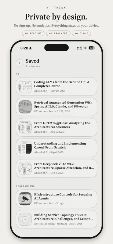 think - E-ink RSS Feed Reader screenshot 4 of 5